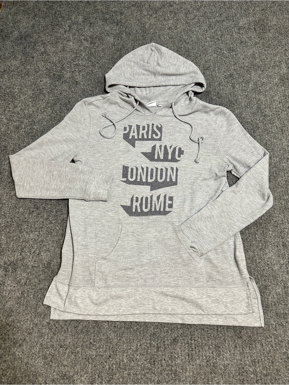 Lightweight grey hoodie by Mighty Fine